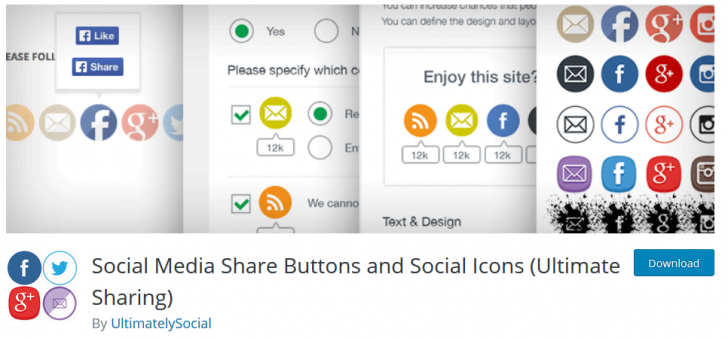 vtičnik social media share buttons and social icons